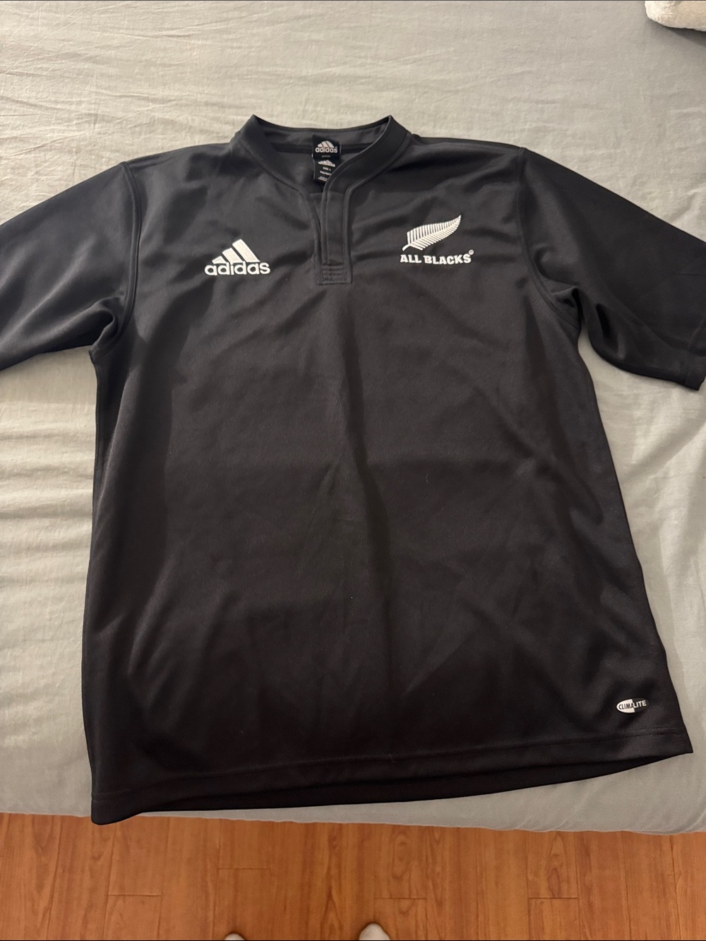 Adidas Black All Blacks New Zealand Rugby Shirt